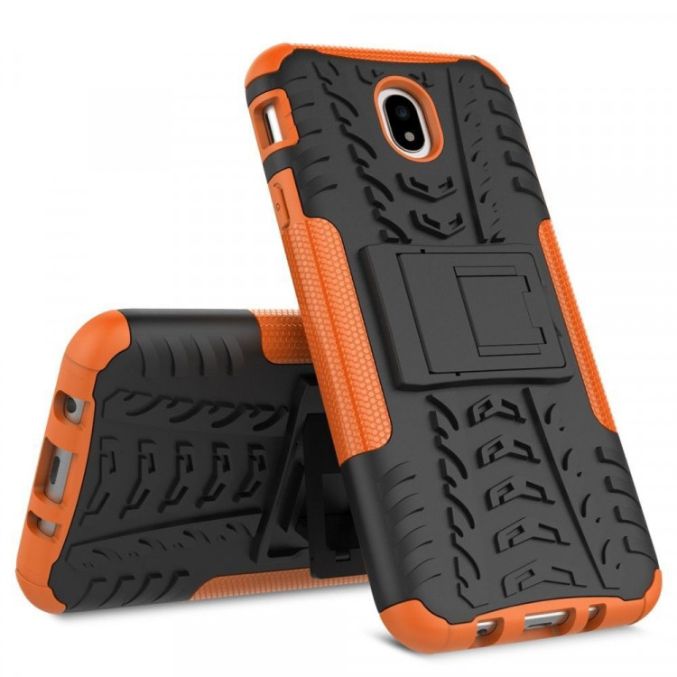 Чехол Hybrid Armor для Samsung Galaxy J7 2017 (черный + оранжевый)
