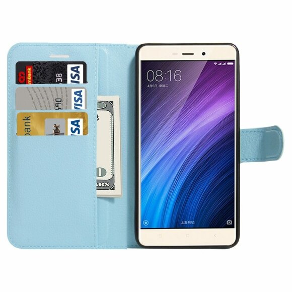 Чехол с визитницей для Xiaomi Redmi 4 / 4 Pro / 4 Prime (голубой) Чехол с визитницей для Xiaomi Redmi 4 / 4 Pro / 4 Prime (голубой)