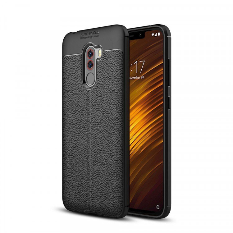 Чехол-накладка Litchi Grain для Xiaomi Pocophone F1 / Poco F1 (черный)
