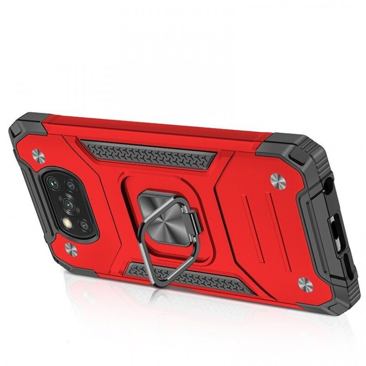 Чехол-накладка Shock-Absorption для Xiaomi Poco X3 NFC / Poco X3 / Poco X3 Pro (красный)