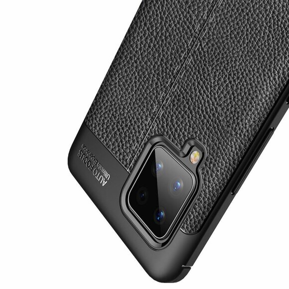 Чехол-накладка Litchi Grain для Samsung Galaxy A42 (черный)