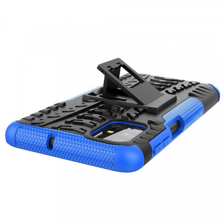 Чехол Hybrid Armor для Samsung Galaxy M51 (черный + голубой)
