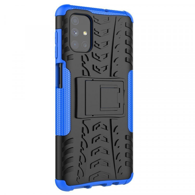 Чехол Hybrid Armor для Samsung Galaxy M51 (черный + голубой)