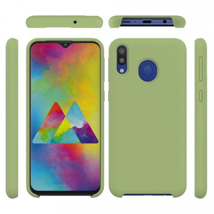 Силиконовый чехол Mobile Shell для Samsung Galaxy M20 (темно-зеленый)