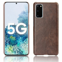 Кожаная накладка-чехол для Samsung Galaxy S20 FE (коричневый)