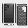 Чехол-накладка Carbon Fibre для Samsung Galaxy S22 Ultra (черный)