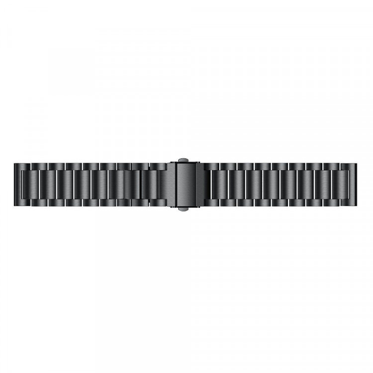 Стальной браслет Solid Stainless для Samsung Gear Sport / Gear S2 Classic / Galaxy Watch 42мм / Watch Active / Watch 3 (41мм) / Watch4 (черный)