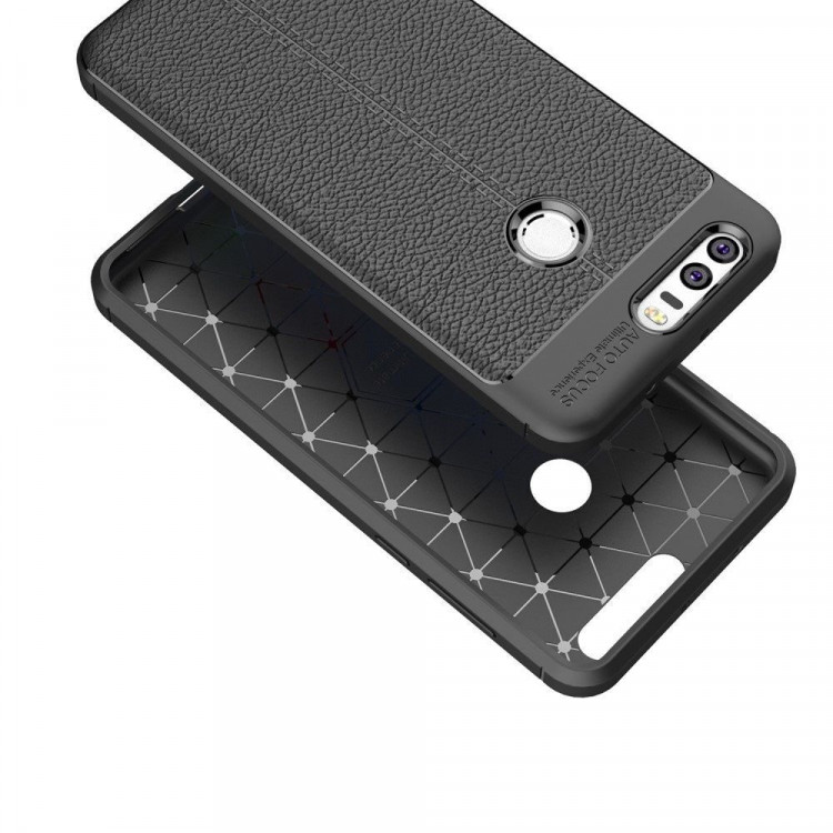 Чехол-накладка Litchi Grain для Huawei Honor 8 (темно-синий)