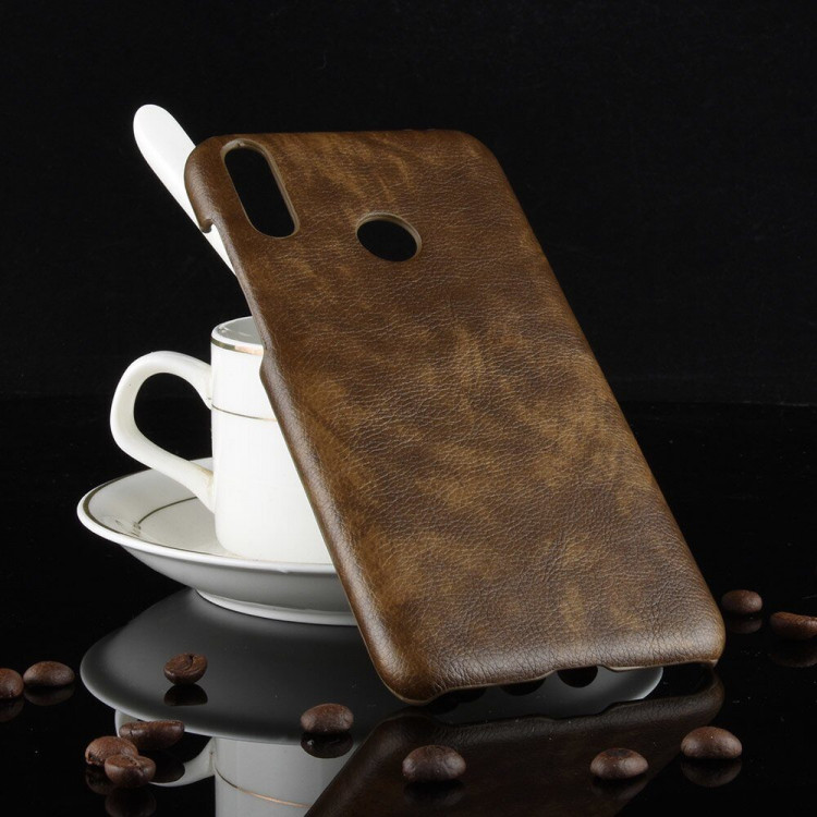 Чехол Litchi Texture для Huawei Honor 8C (коричневый)