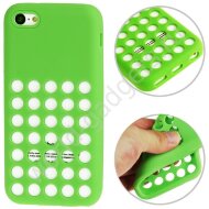 Силиконовый чехол с кружками для iPhone 5C (зеленый) Силиконовый чехол с кружками для iPhone 5C (зеленый)