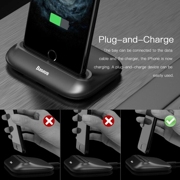 Док-станция Baseus для iPhone 8 / 8 Plus / 7 / 7 Plus / 6 / 6S / 6 Plus / 6S Plus (черный)