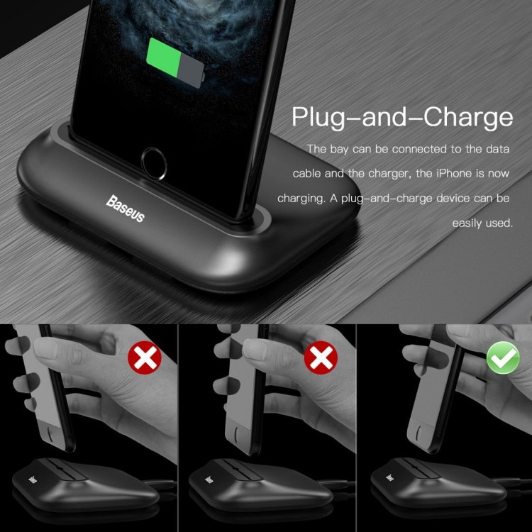 Док-станция Baseus для iPhone 8 / 8 Plus / 7 / 7 Plus / 6 / 6S / 6 Plus / 6S Plus (черный)