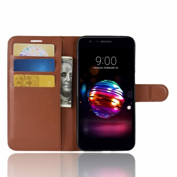 Чехол с визитницей для LG K10 (2018) / LG K30 (коричневый) Чехол с визитницей для LG K10 (2018) / LG K30 (коричневый)