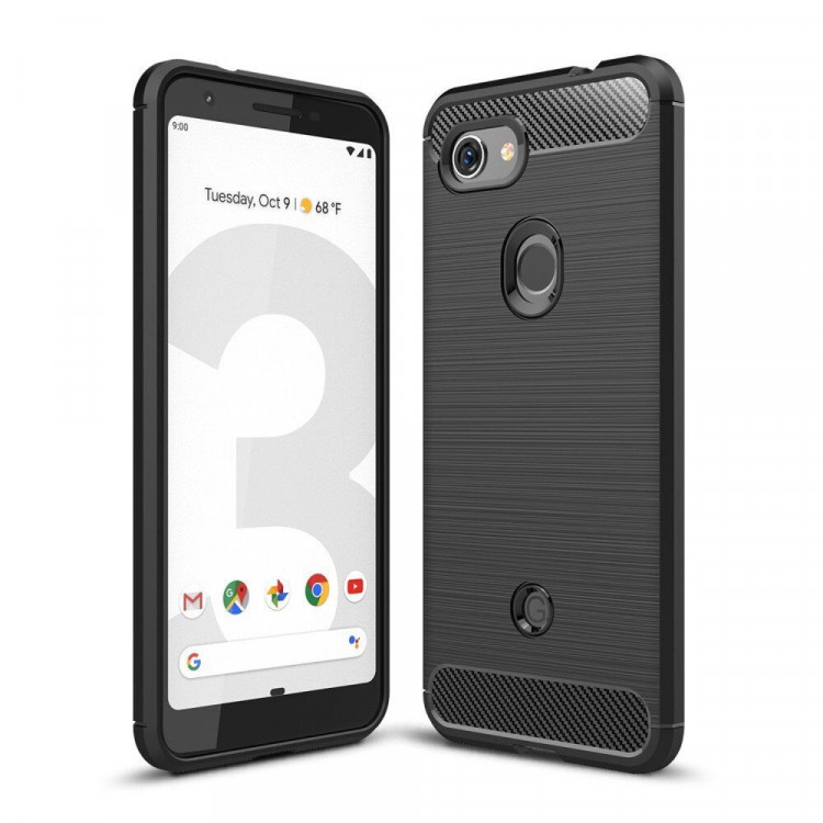 Чехол-накладка Carbon Fibre для Google Pixel 3a (черный)