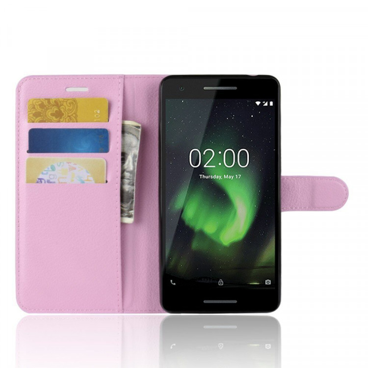 Чехол с визитницей для Nokia 2.1 (розовый)