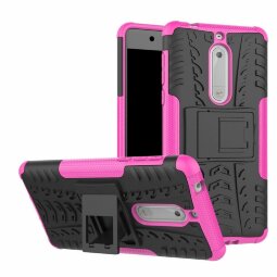 Чехол Hybrid Armor для Nokia 5 (черный + розовый)