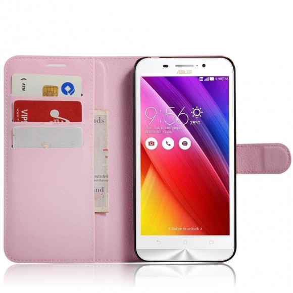 Чехол с визитницей для Asus Zenfone Max (ZC550KL) (розовый)