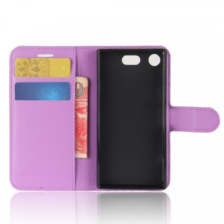 Чехол с визитницей для Sony Xperia XZ1 Compact (фиолетовый)