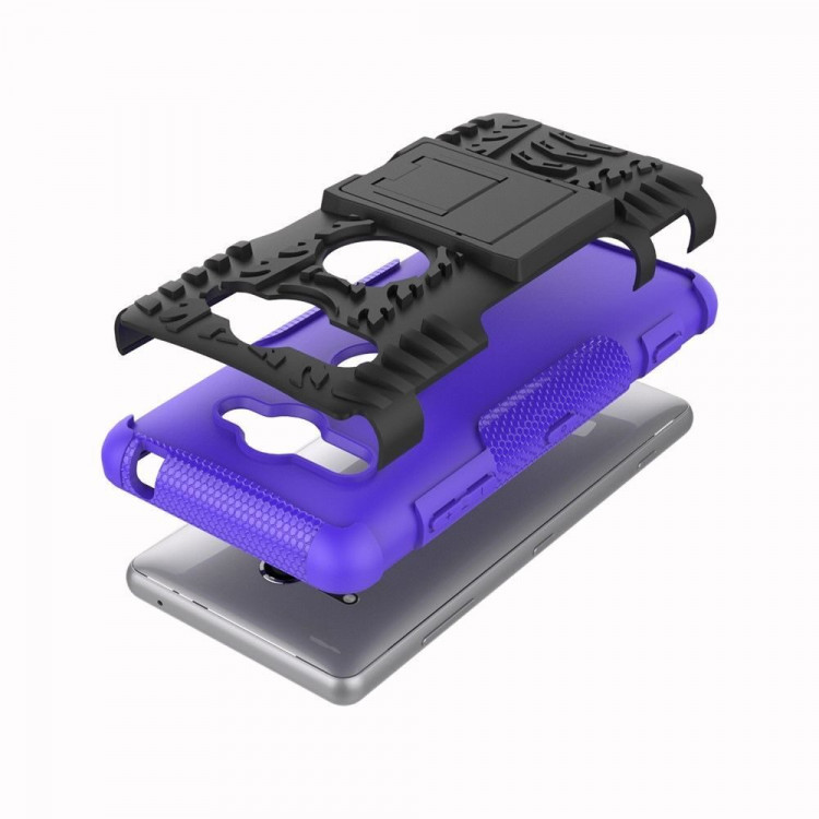 Чехол Hybrid Armor для Sony Xperia XZ2 Compact (черный + фиолетовый)
