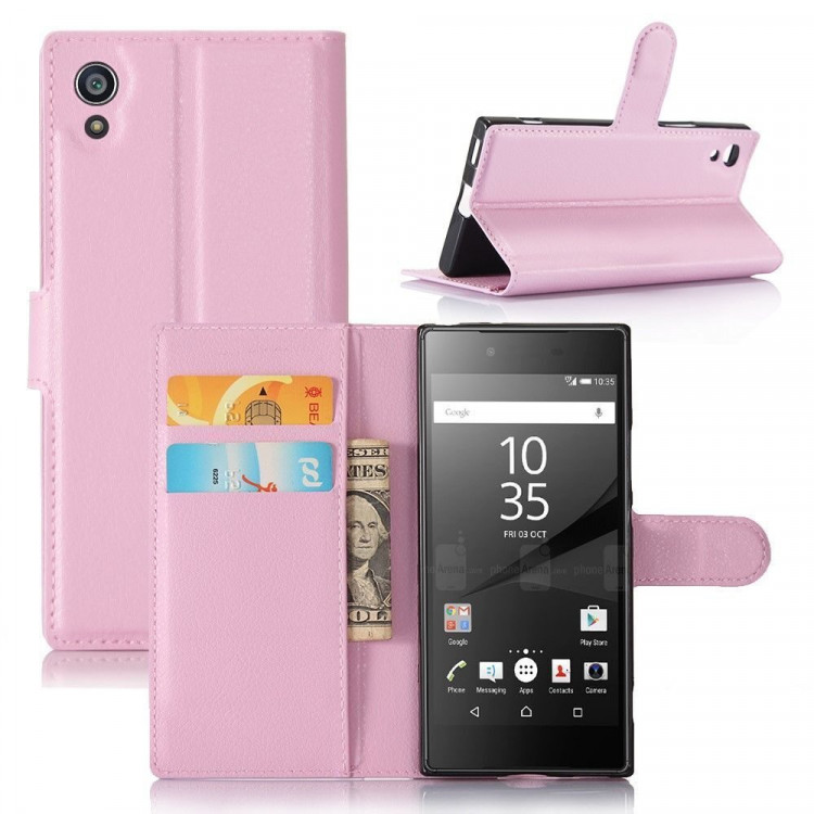 Чехол с визитницей для Sony Xperia XA1 (розовый)
