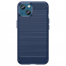 Чехол-накладка Carbon Fibre для iPhone 14 Plus (темно-синий)