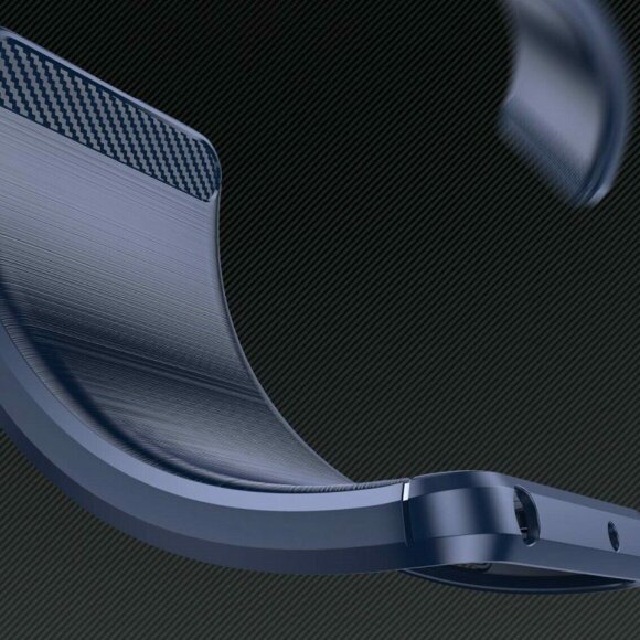 Чехол-накладка Carbon Fibre для iPhone 14 Plus (темно-синий)