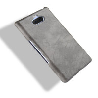 Кожаная накладка-чехол Litchi Texture для Sony Xperia 10 (серый)