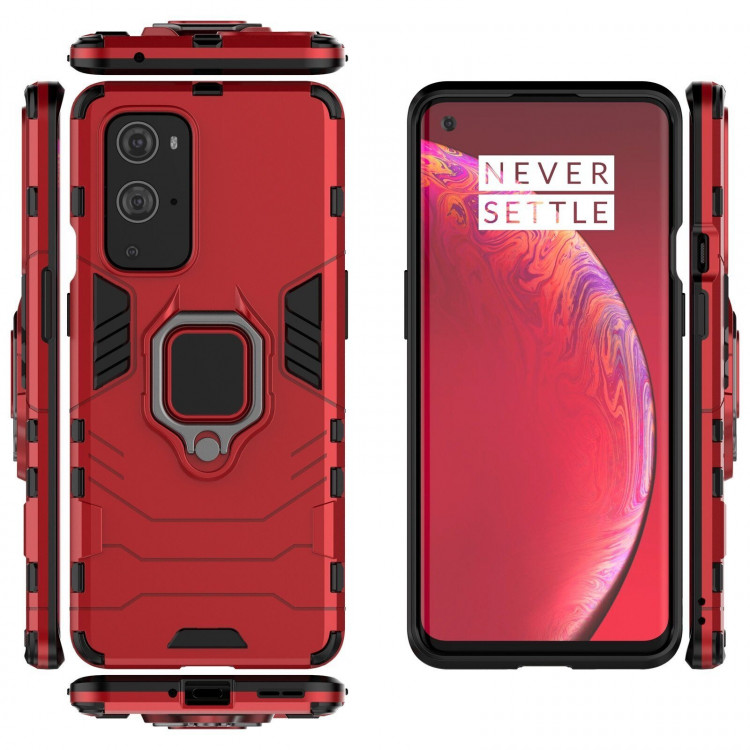 Чехол Armor Ring Holder для OnePlus 9 Pro (красный)