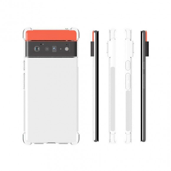 Силиконовый чехол с усиленными бортиками для Google Pixel 6 Pro (прозрачный)