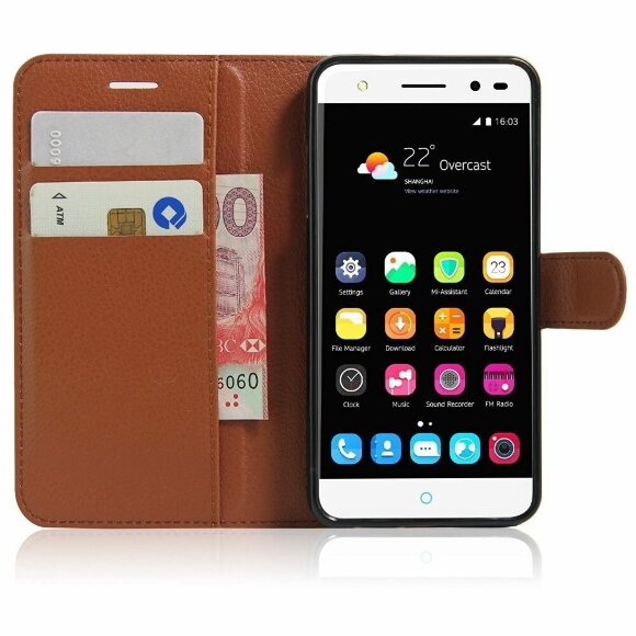 Чехол с визитницей для ZTE Blade V7 Lite (коричневый) Чехол с визитницей для ZTE Blade V7 Lite (коричневый)