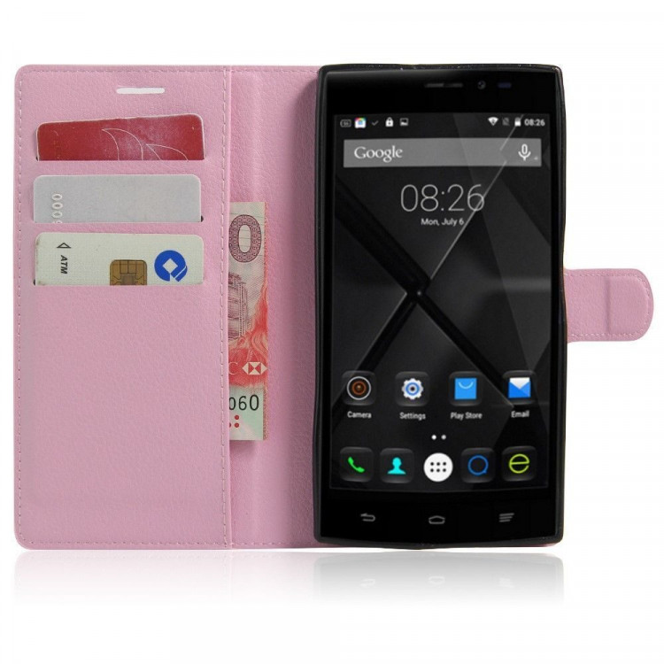 Чехол с визитницей для DOOGEE F5 / F5 Pro (розовый)