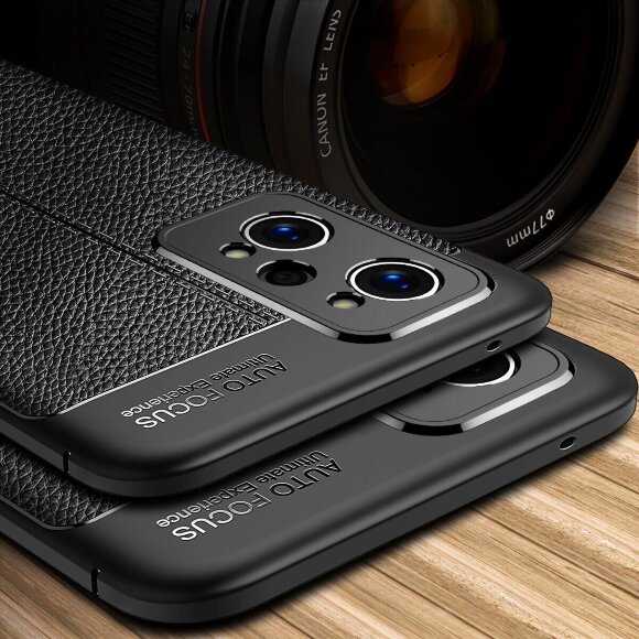 Чехол-накладка Litchi Grain для Realme GT2 Pro (черный) Чехол-накладка Litchi Grain для Realme GT2 Pro (черный)