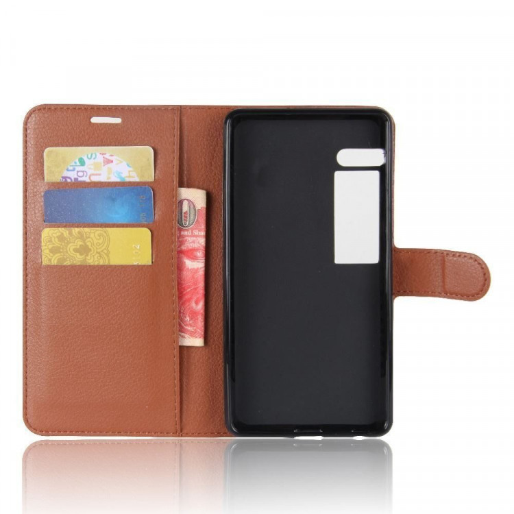 Чехол с визитницей для Meizu Pro 7 (коричневый)