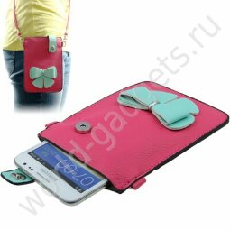 Чехол-сумка для Samsung Galaxy Note / Note 2 (розовый)