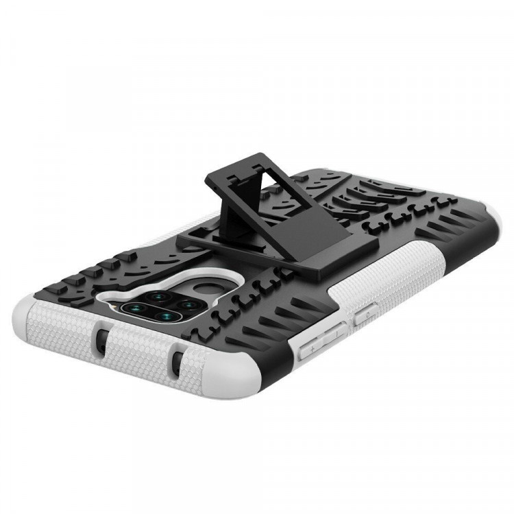 Чехол Hybrid Armor для Xiaomi Redmi Note 9 (черный + белый)