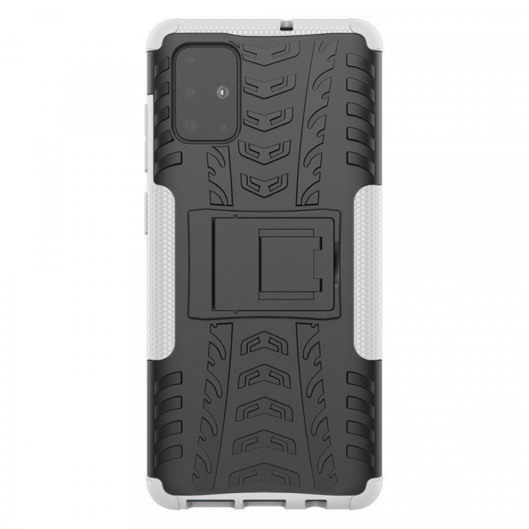 Чехол Hybrid Armor для Samsung Galaxy A71 (черный + белый)