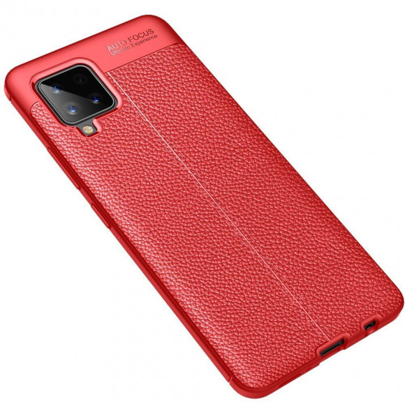 Чехол-накладка Litchi Grain для Samsung Galaxy A42 (красный)