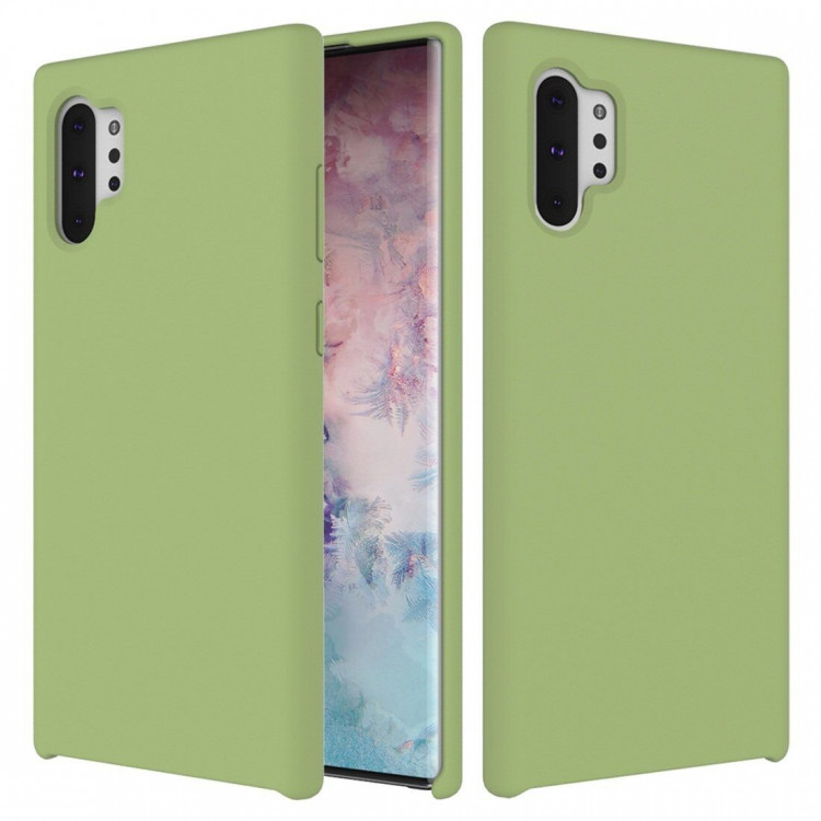 Силиконовый чехол Mobile Shell для Samsung Galaxy Note 10+ (Plus) (темно-зеленый)