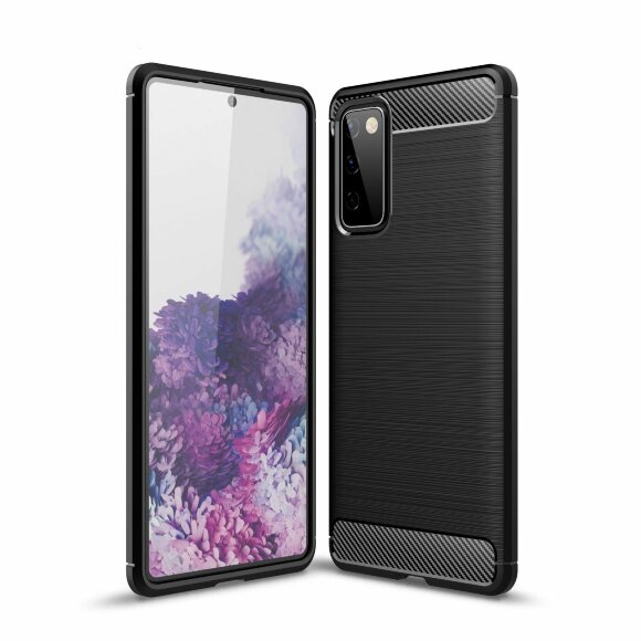 Чехол-накладка Carbon Fibre для Samsung Galaxy S20 FE (черный)