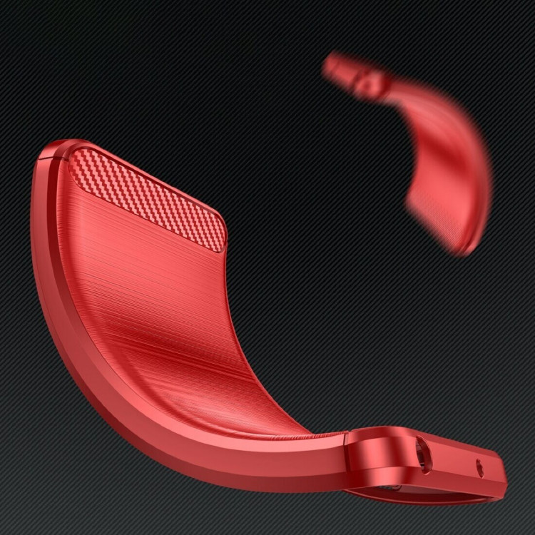 Чехол-накладка Carbon Fibre для Google Pixel 9, Pixel 9 Pro (красный)