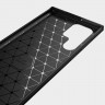 Чехол-накладка Carbon Fibre для Samsung Galaxy S22 Ultra (темно-синий)