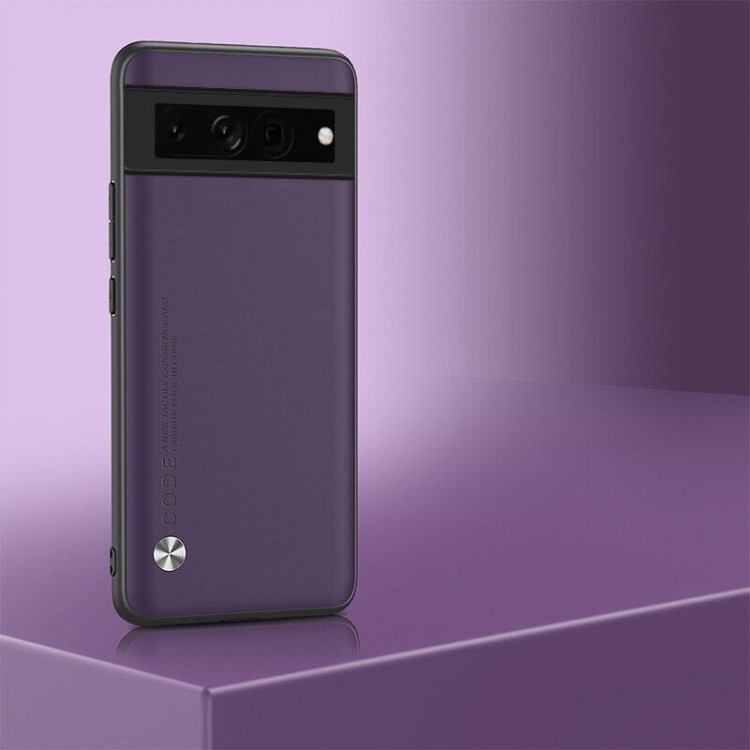 Чехол из искусственной кожи для Google Pixel 7 (темно-фиолетовый)