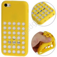 Силиконовый чехол с кружками для iPhone 5C (желтый) Силиконовый чехол с кружками для iPhone 5C (желтый)