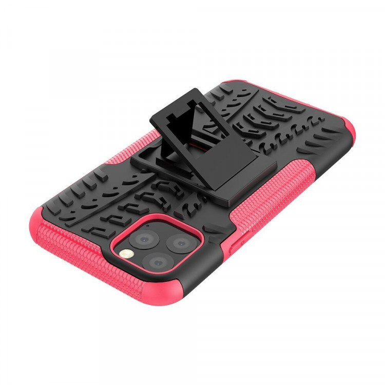 Чехол Hybrid Armor для iPhone 11 Pro (черный + розовый)
