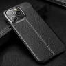 Чехол-накладка Litchi Grain для iPhone 13 Pro (черный)