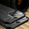 Чехол-накладка Litchi Grain для iPhone 13 Pro (черный)