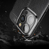 Чехол-накладка Litchi Grain для iPhone 13 Pro (черный)