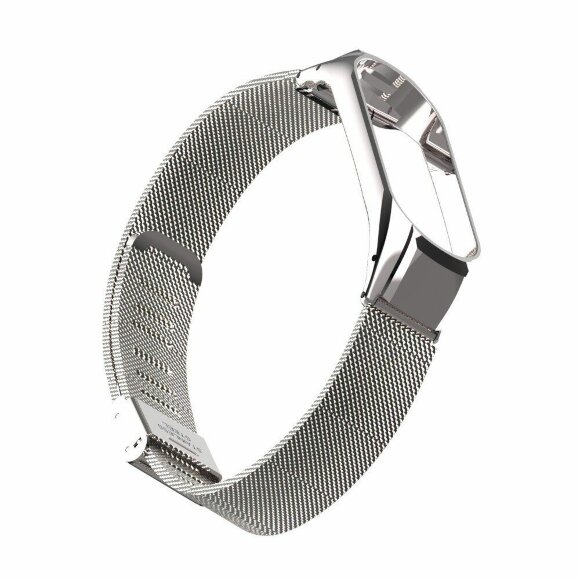 Сетчатый браслет с застежкой для Xiaomi Mi Band 4 (серебряный)