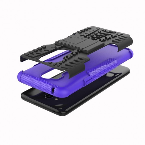 Чехол Hybrid Armor для LG G7 / LG G7 ThinQ (черный + фиолетовый) Чехол Hybrid Armor для LG G7 / LG G7 ThinQ (черный + фиолетовый)