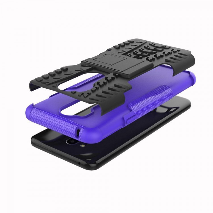 Чехол Hybrid Armor для LG G7 / LG G7 ThinQ (черный + фиолетовый)